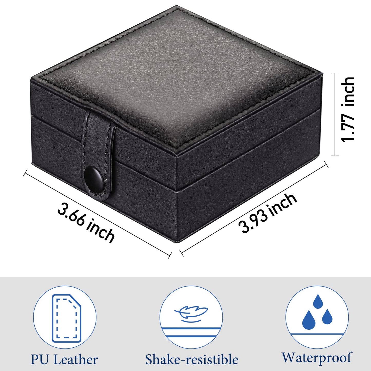 SIBOSUN Luxury PU Leather Pocket Watch Box Display Case Storage Case Black Pocket Watches Gift Box Jewelry Organizer for Men Women Gifts Box