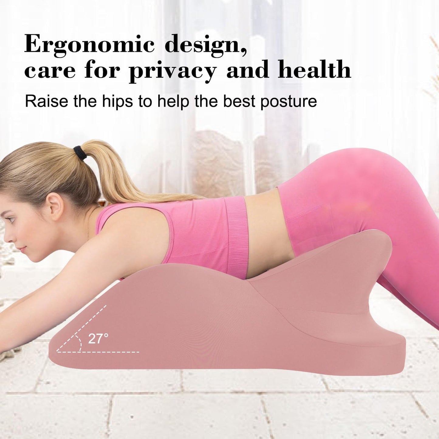 CanVrinxol Oversized 27-Degree Couples Pillow - 5-in-1 Memory Foam Wedge for Neck Alignment, Zoned Support for Arm & Shoulder, Phone Reading, Leg Elevation - Washable Cover (Pink)