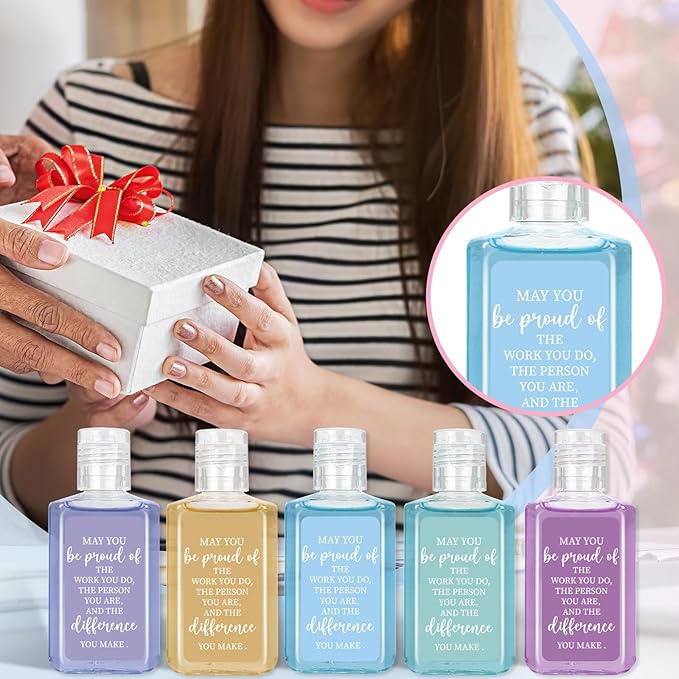 50Pcs Thank You Mini Hand Sanitizer Bulk Employee Appreciation Gift Inspirational Small Hand Sanitizer 1fl oz Travel Size Hand Soap for Christmas Team ((May You Be)