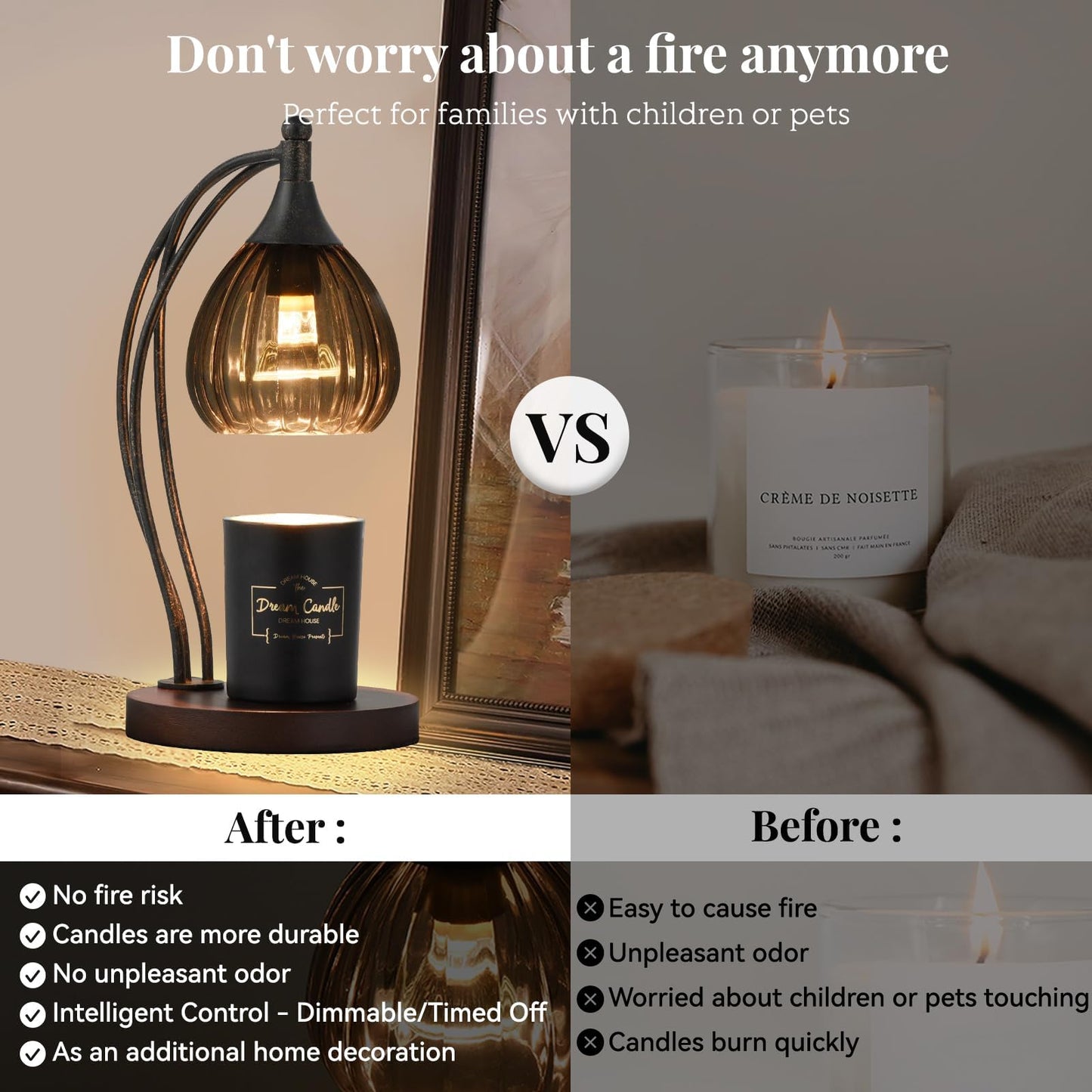 Candle Warmer Lamp with Timer Dimmer - Electric Light Wax Warmer for Jar Candles - Lamp with 2 Bulbs, Unique Birthday Gifts for Women Mom House Warming Gifts New Home Decor