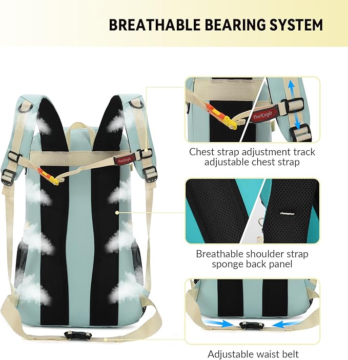 Bseash 40L Waterproof Hiking Camping Backpack with Rain Cover, Outdoor Sport Travel Bag Daypack for Climbing Skiing Cycling (Army Green)
