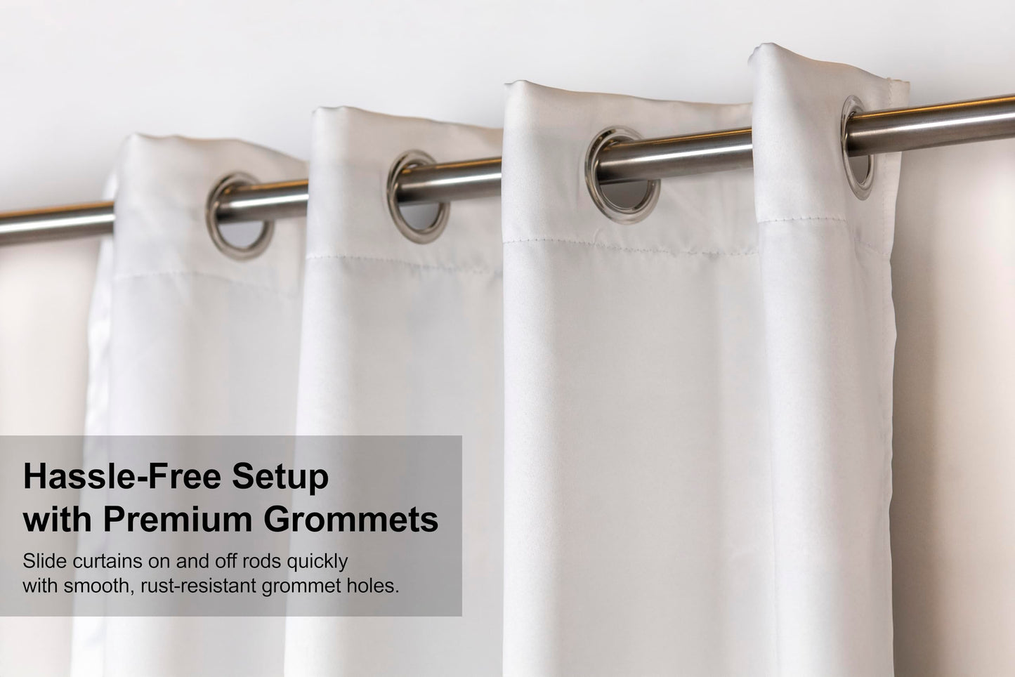 Candy Cottons Blackout Curtains for Bedroom and Living Room, Bedroom Decor, Black Liner for 100% Blackout, Thermal Insulated, Built with Stainless Steel Grommet, Easy Installation, Grey, 52x54