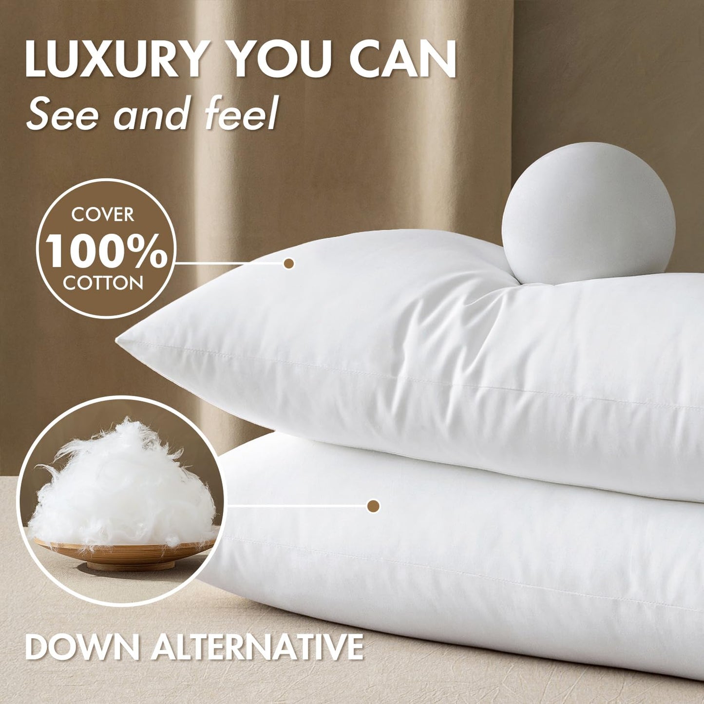 MIULEE 14x36 Synthetic Down Alternative Pillow Insert Decorative Throw Pillow 14 x 36 Inch Body Bed Sleeping Ultra Soft Fluffy Form for Sofa Couch Bed
