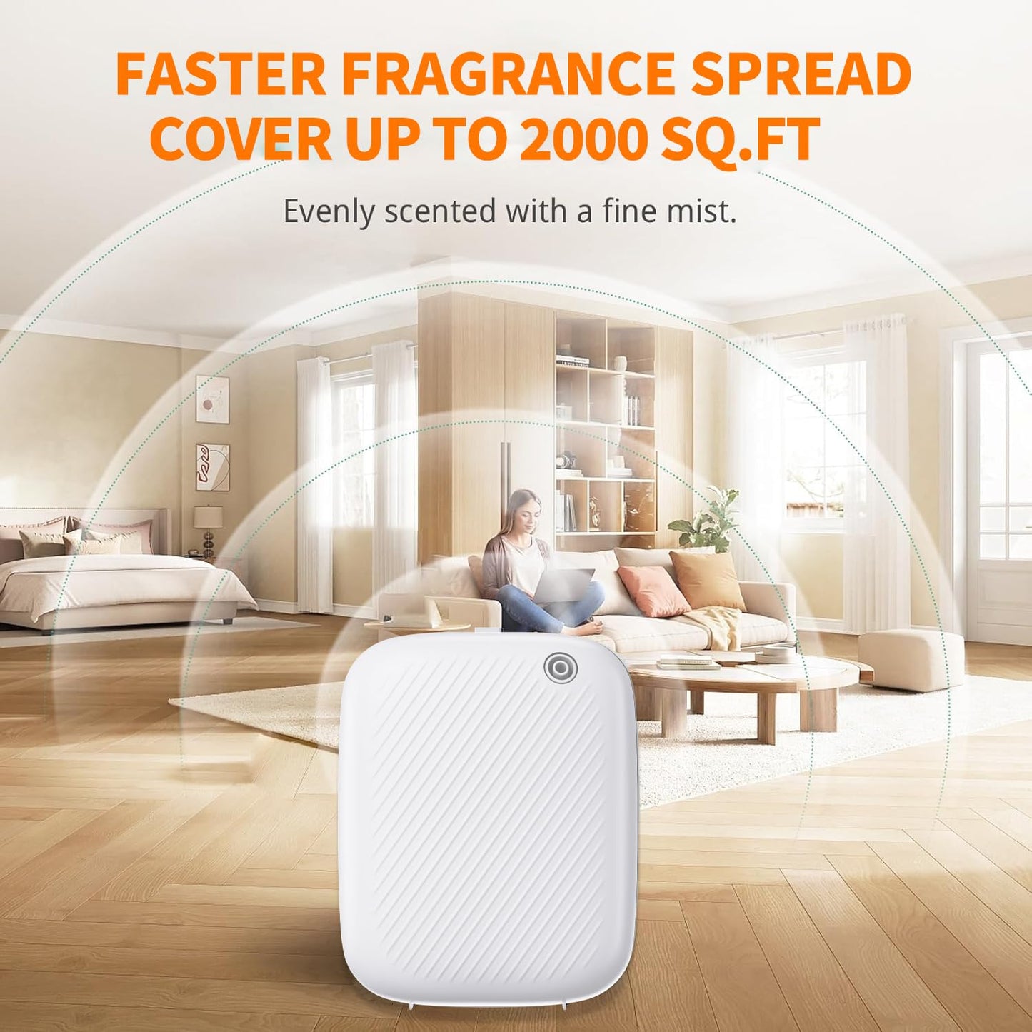 Smart Waterless Essential Oil Diffuser, 400ML Hotel Scent Diffuser with 12A1V Power Adapter for Large Room and Commercial Use, Scent Air Machine Cover Up to 2000 Sq.Ft