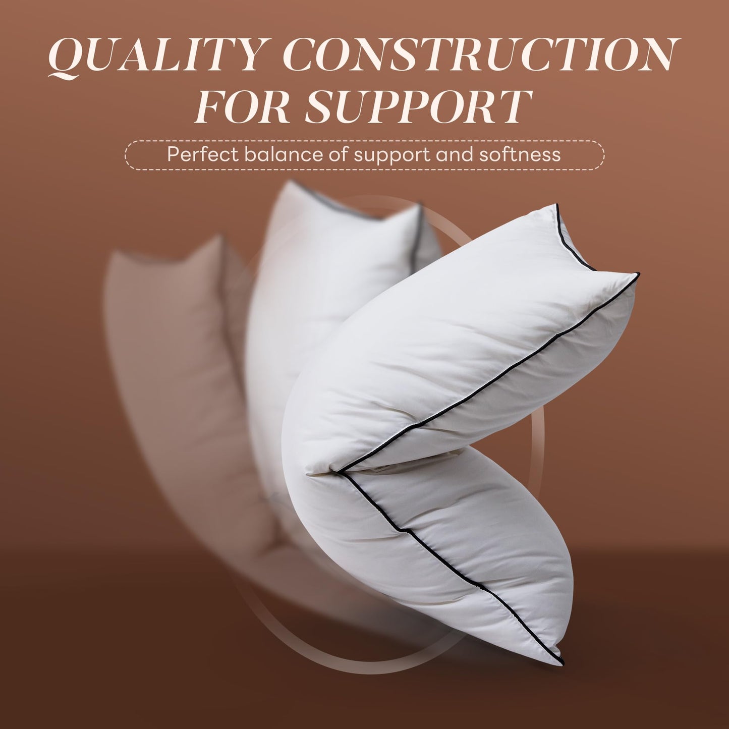 AQUZIN Feather Down Pillows Queen Size Set of 2, Luxury Hotel Collection Bed Pillow for Sleeping, 2 Pack, Fluffy Plush for Side, Back Sleepers Medium Firm, 20x30 in.