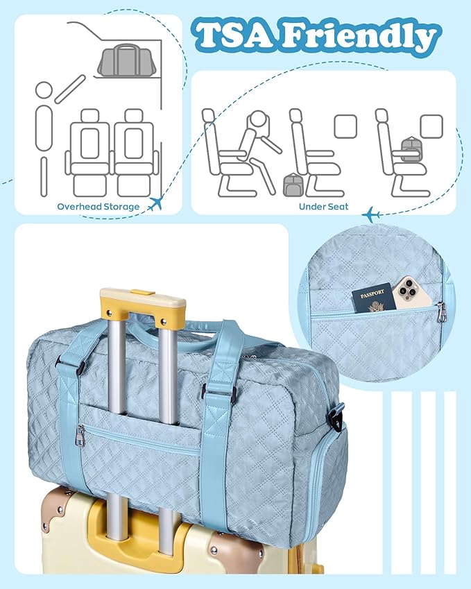 Elilier Duffel Bag, Girls Gift Bag Teens, Initial Travel Duffel Bag, Personalized Weekender Bag, Monogram Overnight Bag Gift for Grandmother,Tween Girls Gifts Daughter Gifts Niece Gifts, Mothers Gifts