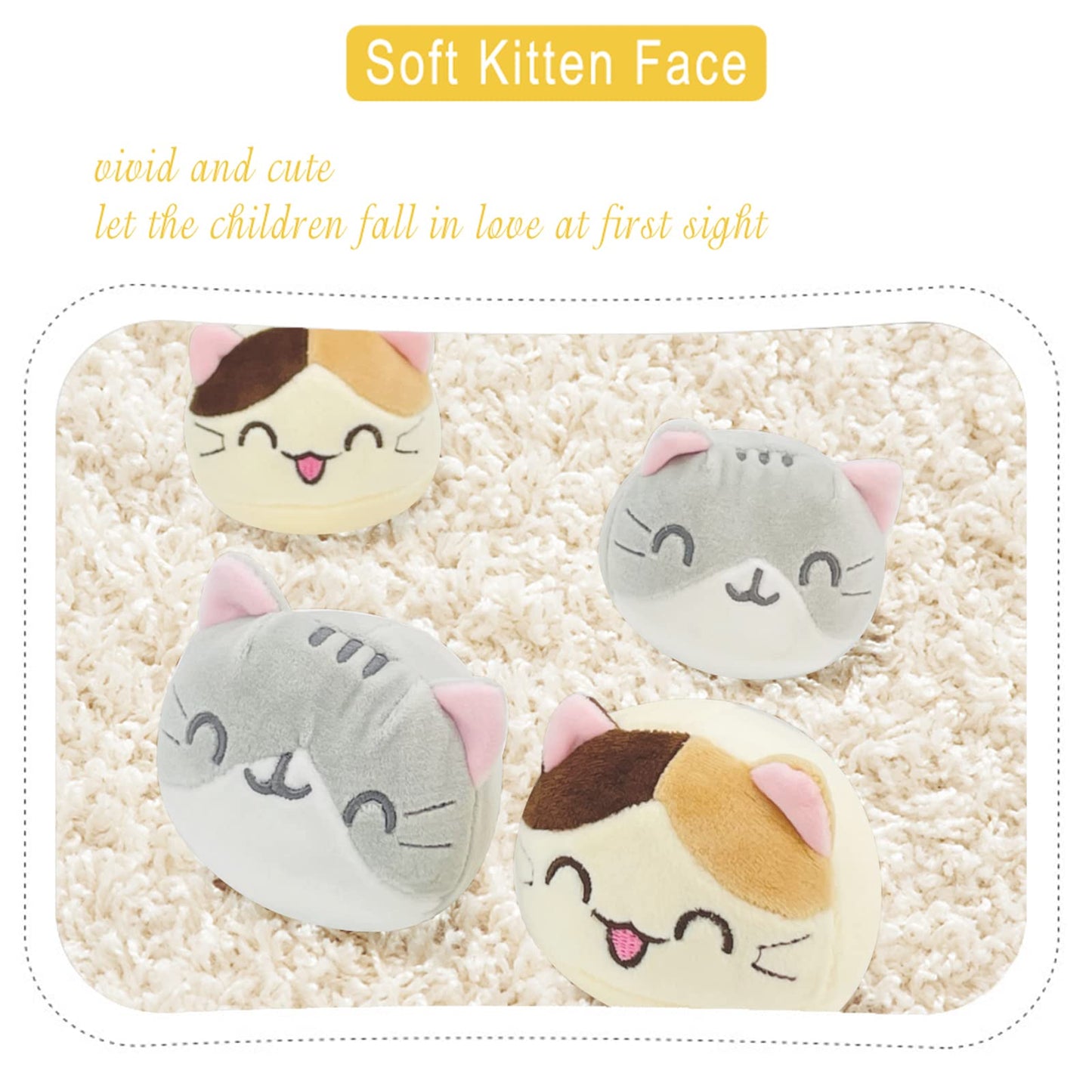 REFAHB Cute Plush Pillow Throw Pillow Removable Stuffed Animal Toys Creative Gifts for Girls (Kitten)