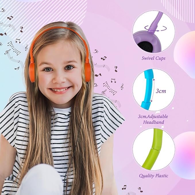 Classroom Kids Headphones Bulk 20 Pack Class Set of Headphones for Students Children Boys Girls Teen Adult,Group Learning, Computer Lab, Library, Online Lesson and Testing (10 Colors)