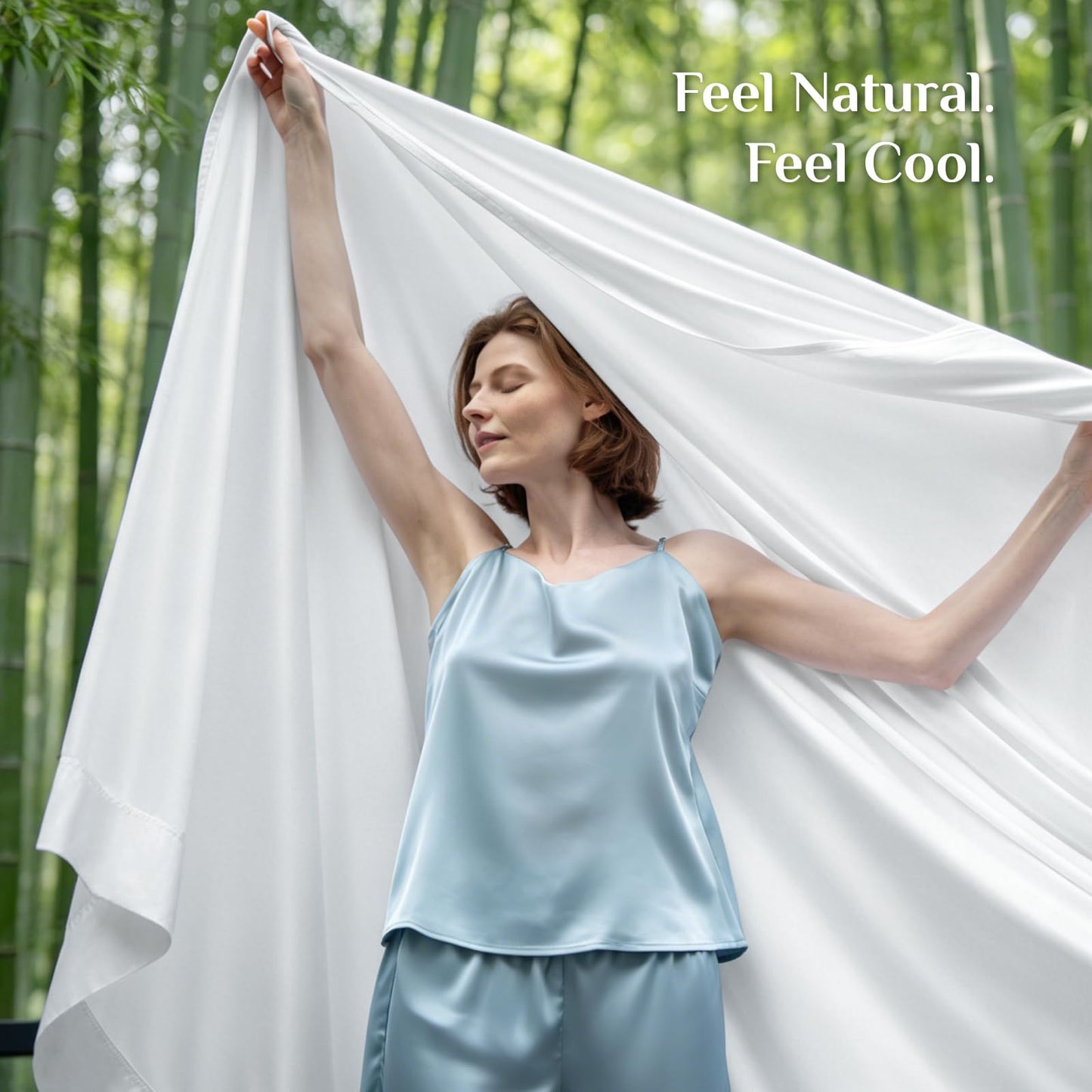 BEDELITE Bamboo Viscose Sheets - 100% Organically Grown, 18" Deep Pocket King Size Sheet Set, All Round Elastic & Corner Straps, Luxury Silky Soft Cooling Sheets for Hot Sleepers, 4 Pieces, White