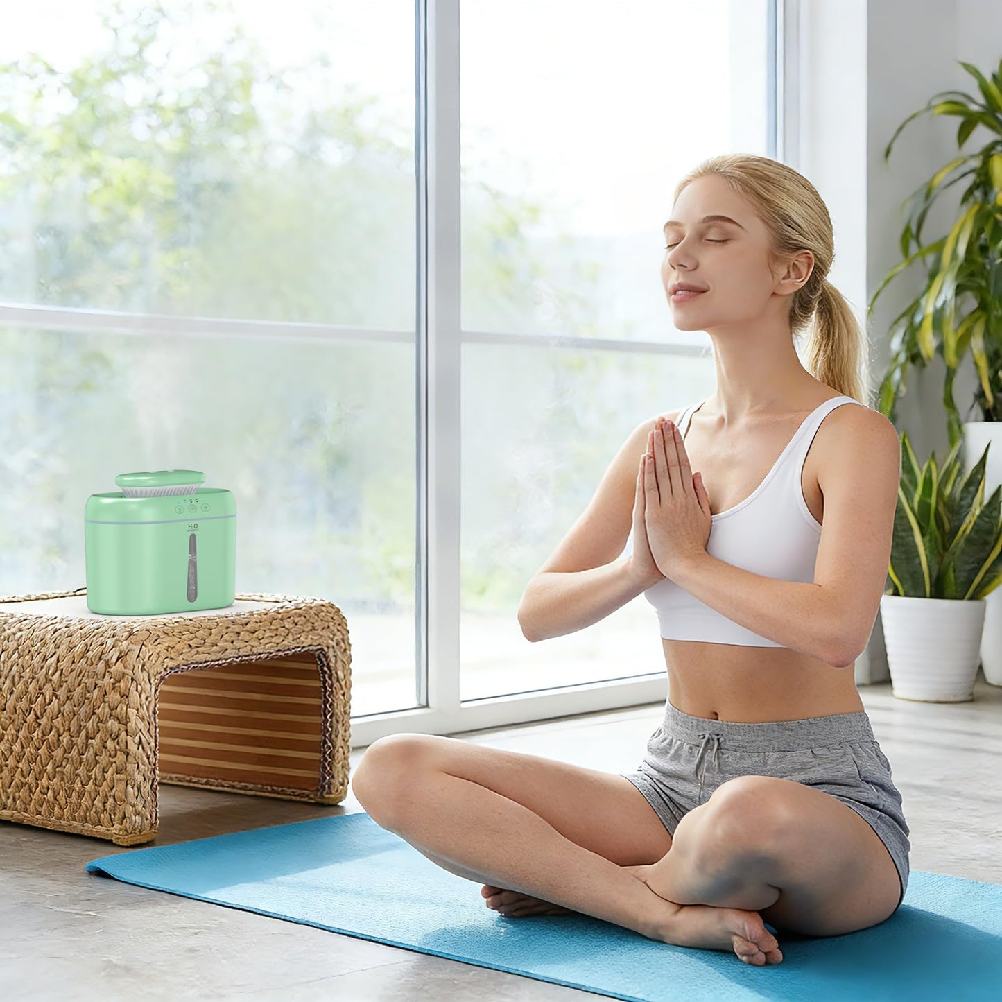 HZD Humidifiers for Bedroom 2L Large Tank for Long Runtime, Gentle Mist 26dB Quiet Runtime Easy to Fill & Clean Can Timed Humidifier for Home, Baby, Nursery, Plants, Night Light (Green)