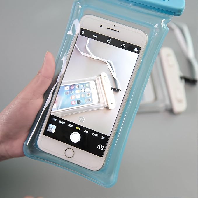 Sriyso Floatable Waterproof Phone Pouch- 7.2in Water Proof Cell Phone Case for Vacation Beach Pool Kayak Cruise Travel Essentials,Dry Bag with Lanyard for Most Models（White
