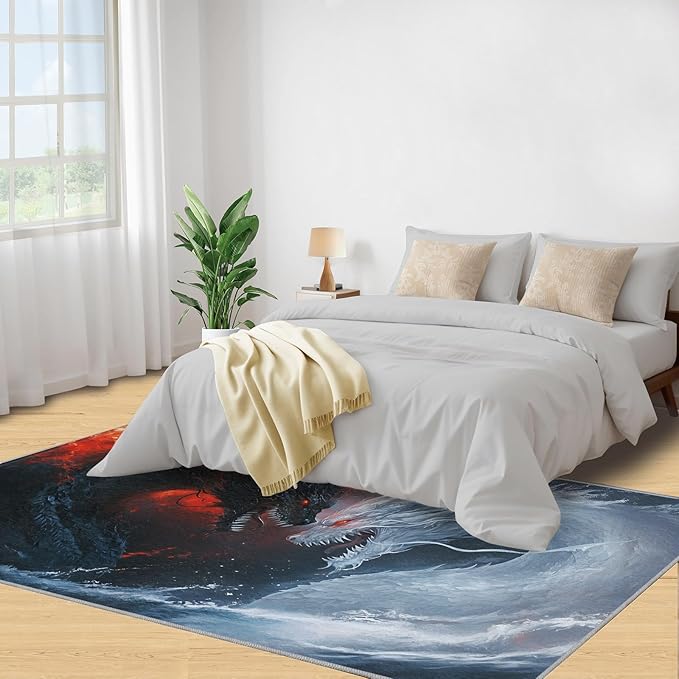 Graffiti Hip-Hop 5x8 Area Rugs for Living Room, Skateboarding Washable Non Slip Rugs, Street Art Low Pile Print Rug for Bedroom, Dining Room, Home Office