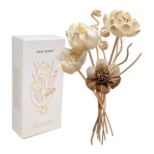 Reed Diffuser Sticks Set, Natural Paper Material, Flower Diffusers for Home Bathroom and Bedroom Decor, 12Pcs Exquisite Box