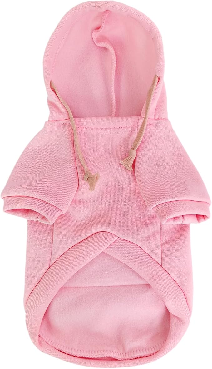 Jecikelon Pet Dog Cold Weather Coat with Pocket Winter Dog Hoodie Warm Puppy Clothes for Small Dogs Chihuahua Clothing (Pink2, Small)
