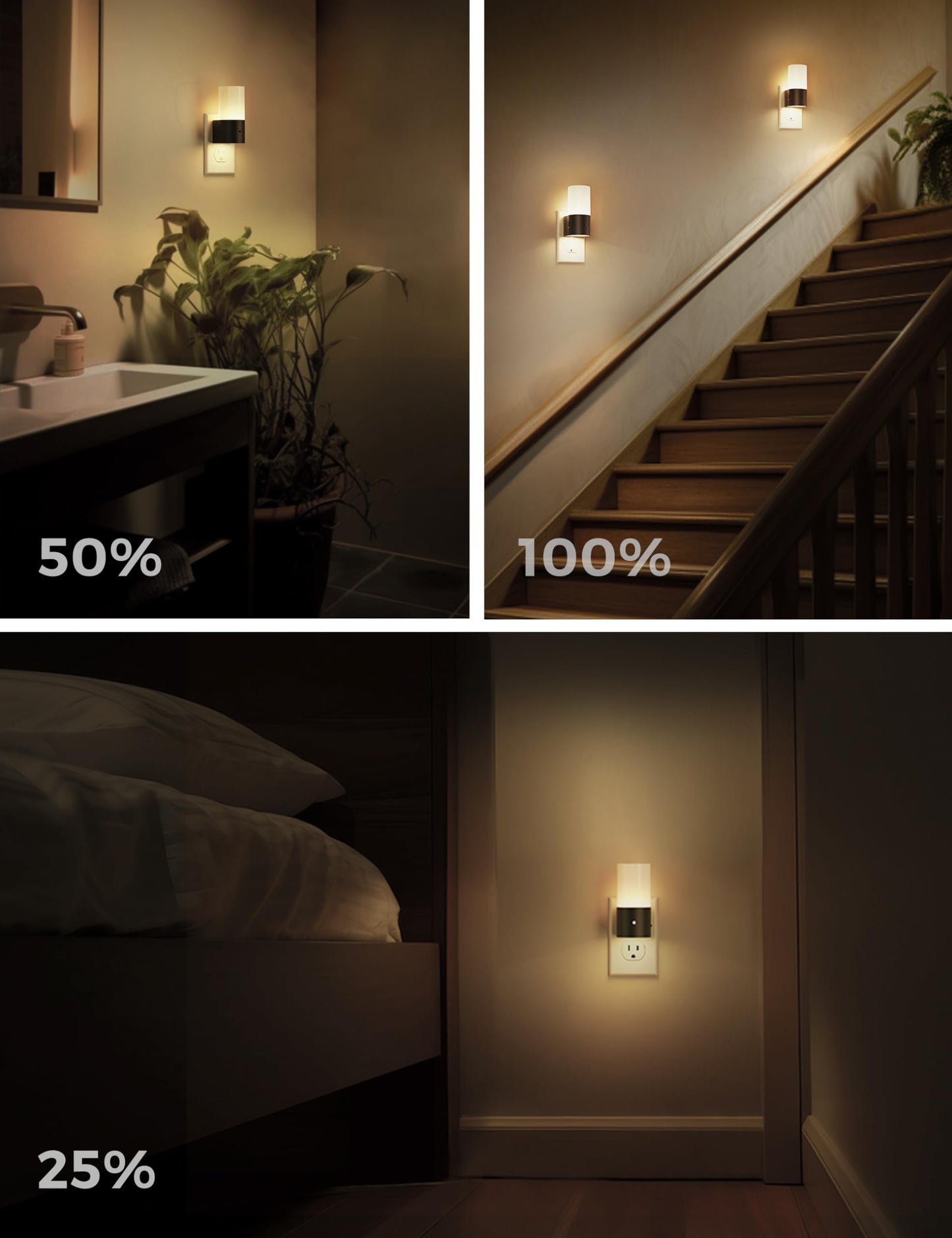 4 Pack Dimmable Night Light, Modern Night Lights Plug into Wall with Dusk to Dawn Sensor