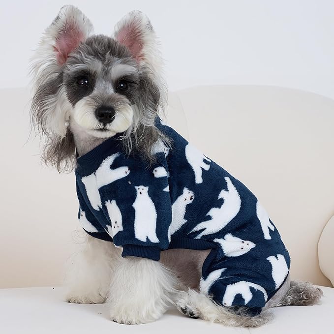 XPUDAC Dog Pajamas Polar Bear Fleece Dog Sweater for Small Medium Dogs Girl Boy Winter Puppy Clothes Pet Outfit Jumpsuit, XL