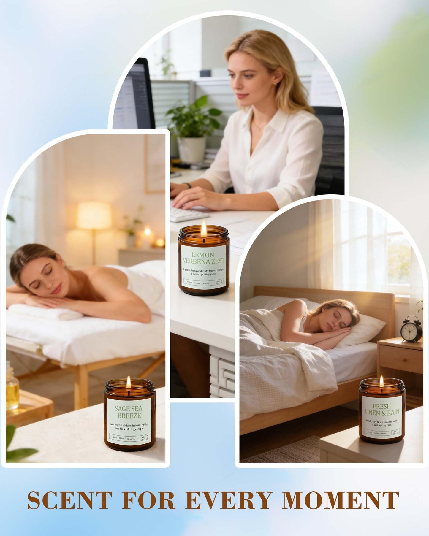 Scented Candles Gift Set, Long Lasting 4 Pack Aromatherapy Candles for Home