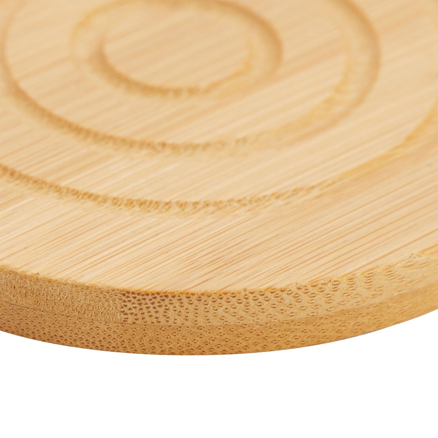 Juvale Coasters Set of 6-4.3-Inch Round Light Brown Bamboo Wood with Holder - Wooden Drink Coasters for Coffee Table Decor & Home Decor