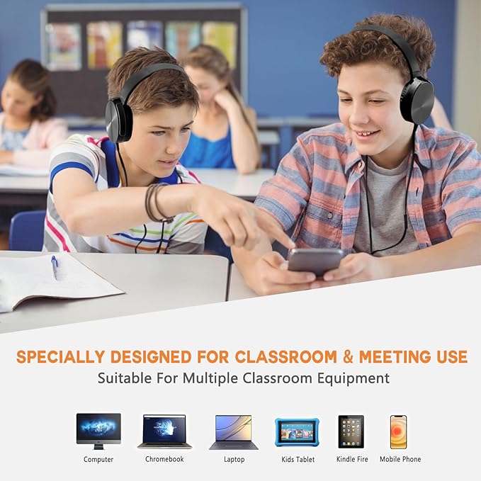 Bulk Earbud Headphones 24 Pack for School Classroom Kids, Wholeslae Wired Durable Earphones Class Set for Students Children Toddler Teens Boys Girls and Adult (HY450, 24 Black)