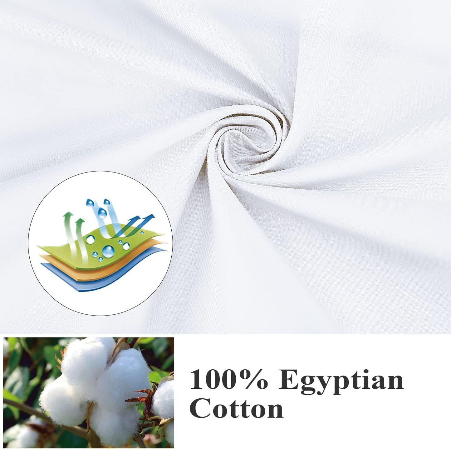 100% Egyptian Cotton Body Pillow Cover Long Pillow Case, 600 Thread Count Bed Pillow Protector with Zipper, Sateen Weave Cooling Full Body Pillowcase for Adults 20x54 Inches (1PC, Body, White)