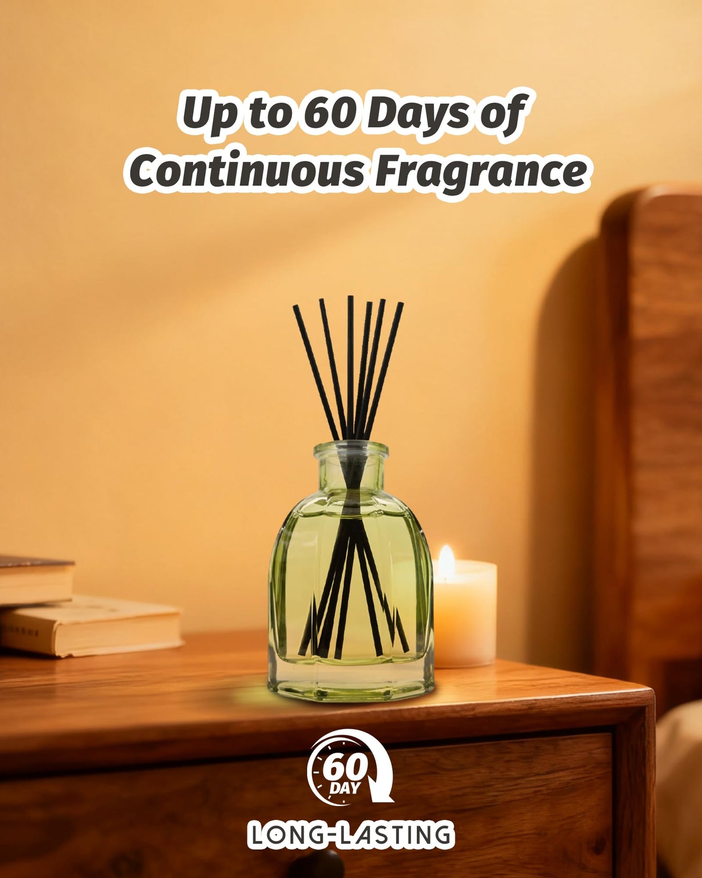 Airoomoil Reed Diffuser Set Eucalyptus & Lavender – 5 fl oz with 6 Reed Sticks, Long-Lasting Home Fragrance for Bathroom, Bedroom, Office, Yoga & Meditation – Flameless & Plug-Free, Ideal Gift