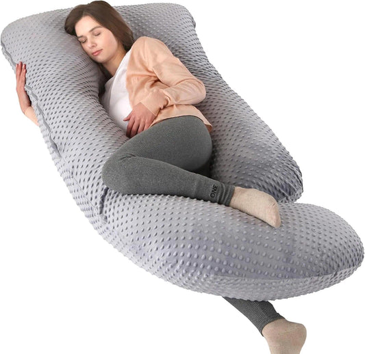 Pregnancy Pillows for Sleeping, U Shaped Full Body Maternity Pillow for Pregnant Women with Removable Cooling Cover, Support for Back, HIPS, Legs, Belly, 57 Inch, Black