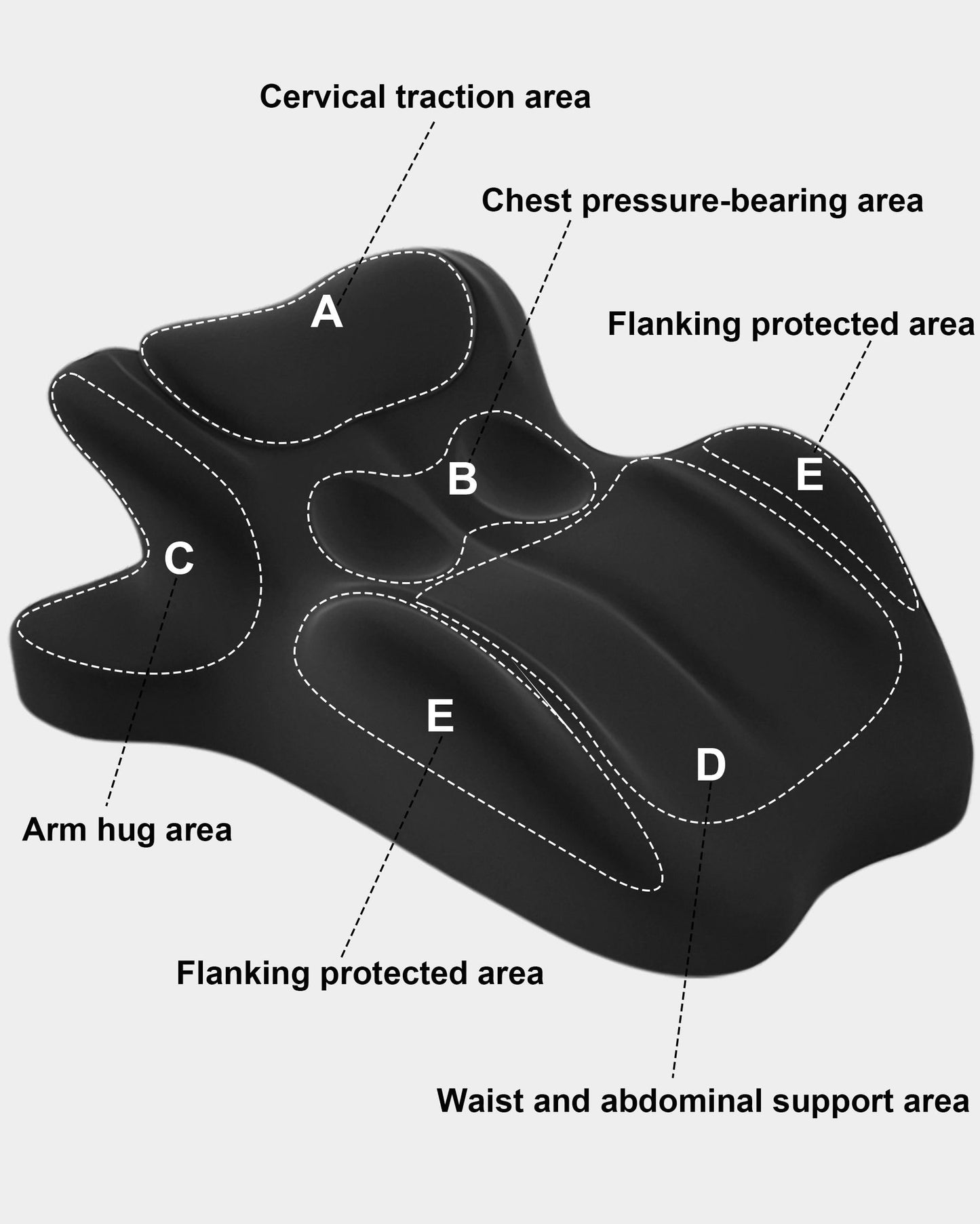 HOMEPAC Ergonomic Memory Foam Wedge Pillow, 27° Angled Support for Neck and Waist, Multi-Position Support Pillow - Black (Plus Size 25.5 * 21.5 * 11.8 inch)