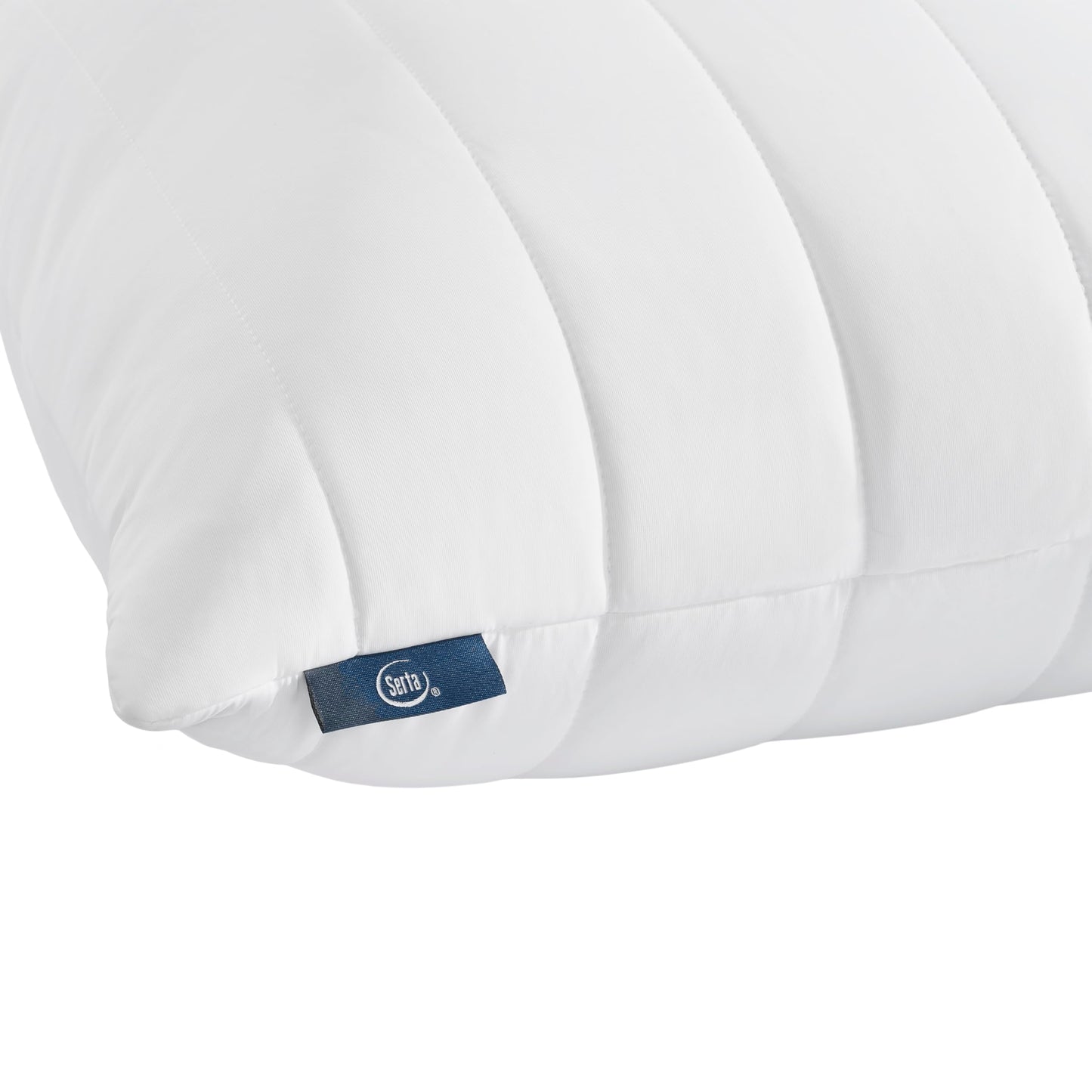 Serta Down Illusion Cooling Quilted Hypoallergenic Soft/Medium Bed Pillows for Side, Stomach or Back Sleepers (2 Pack), King, White