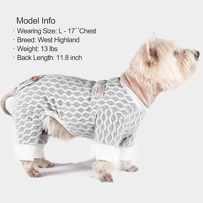 KYEESE Dog Pajamas Cotton Stretchable Dog Pjs Jumpsuit 4 Legs Puppy PJS