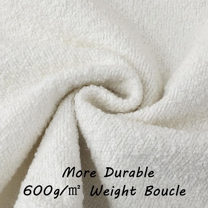 FUTEI Christmas Pack of 2 White Decorative Throw Pillow Covers 20x20 Inch Soft Cozy Solid Boucle Textured Cushion Case,Modern Home Decor for Couch Bed Living Room
