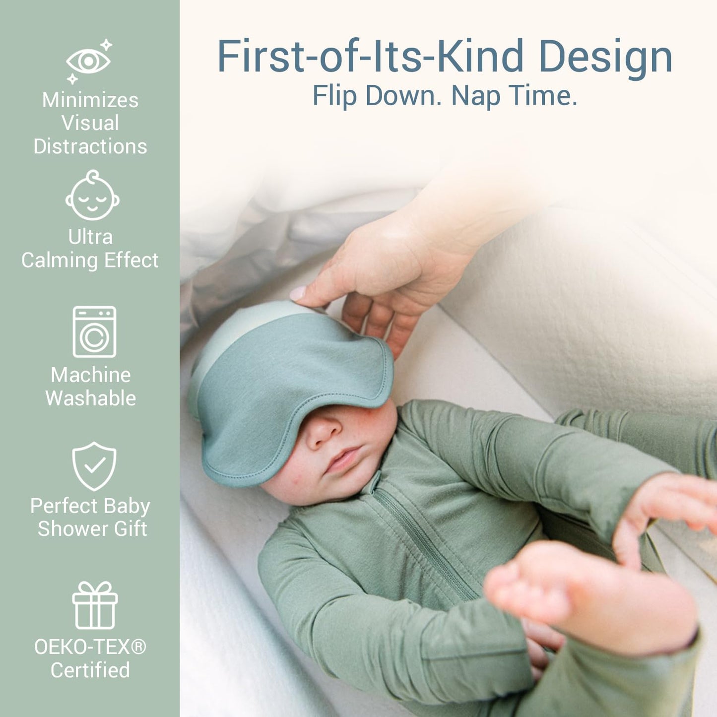 Sleepy Hat The Original Baby Sleep Mask & Soft Eye Shade – Newborn Hat, Sun Hat & Beanie for Travel, Home Yellow – 6-12M