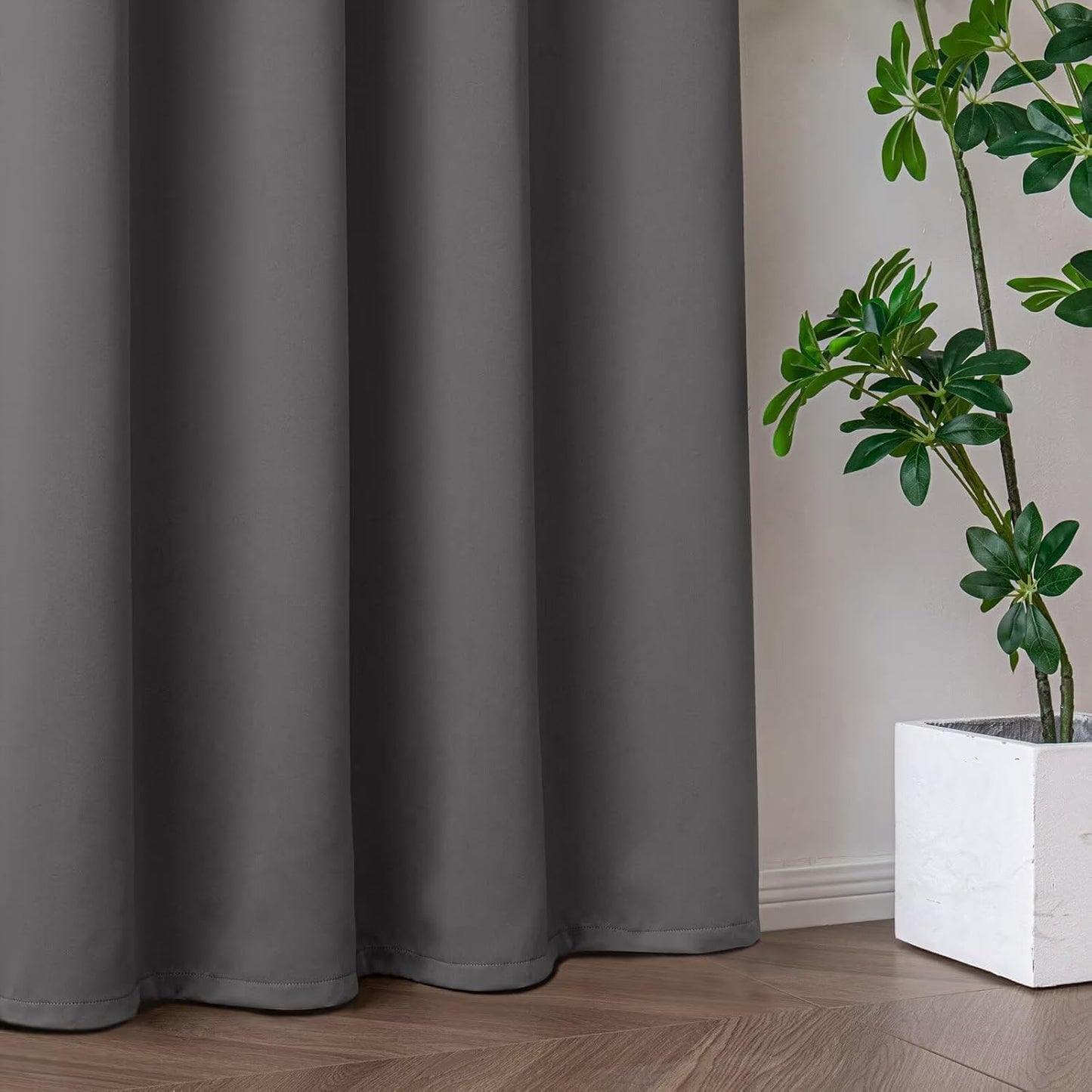 Zyvola 100% Blackout Curtains 108 Inch Length 2 Panels Set, Black Out Curtains for Living Room Bedroom, Thermal Insulated Room Darkening Drapes for Windows Home Decor(52W × 108L inch,Light Grey)