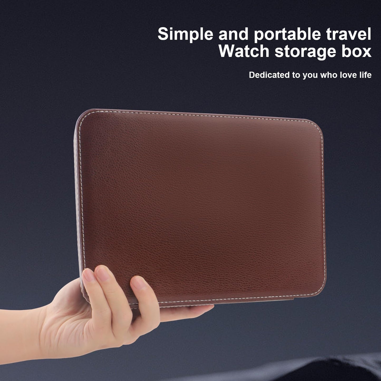 Embewhis 8 Slot Watch Box Faux Leather Storage Valet Premium Watch Storage Display Case for Men (Brown)