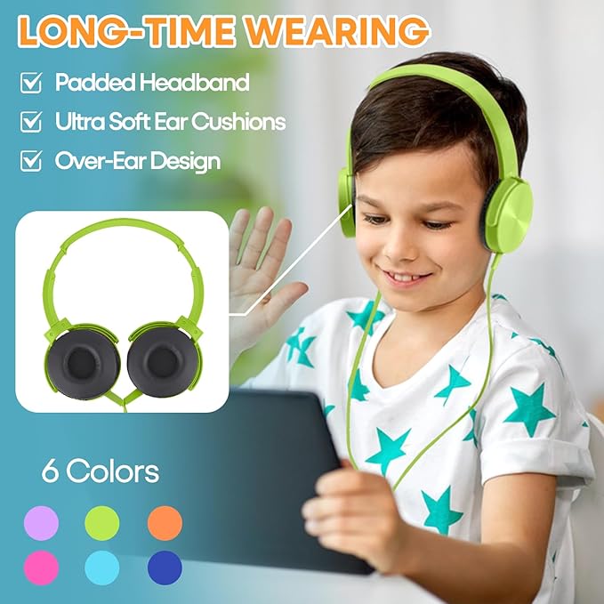 Classroom Headphones Bulk 24 Pack Multi Colored for Kids School, Wholesale Class Set Durable Wired Earphones for Students Children Toddler Teens Boys Girls Adult Laptop Computer(HY450, 24 Mixed)