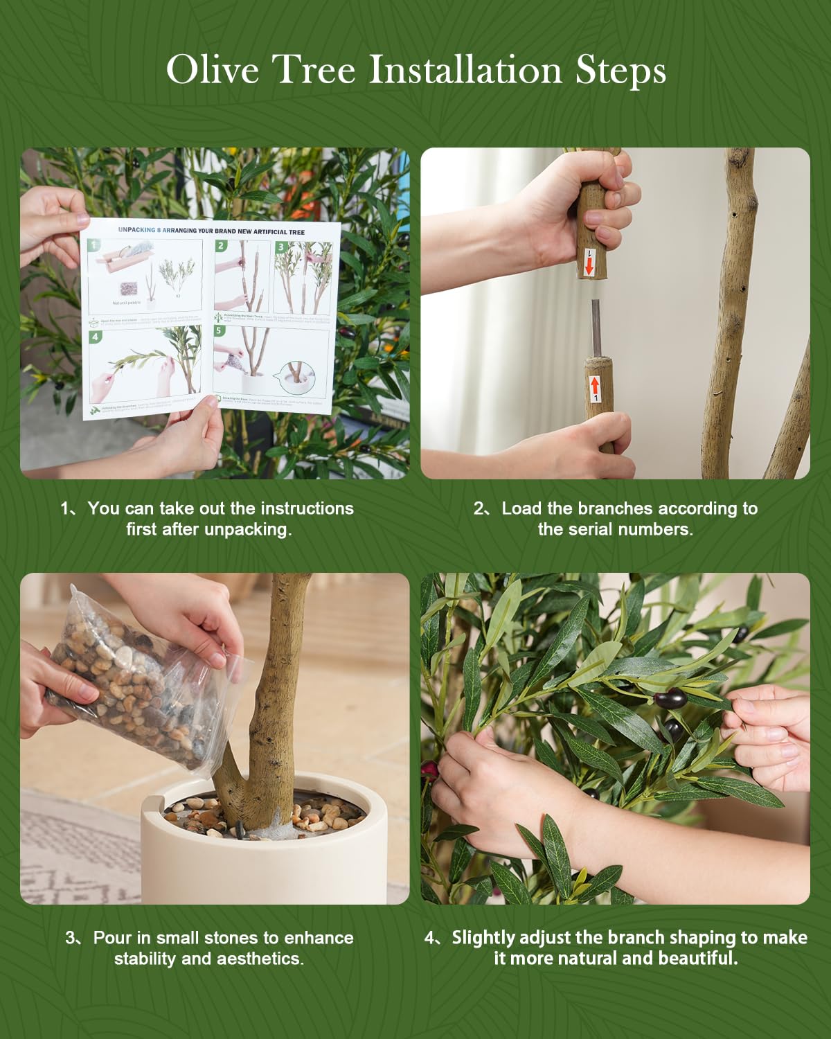 Sillaff Olive Tree 6FT Fake Tree Faux Plants Indoor with Pot Artificial Tree Nearly Natural Olive Branches and Fruits for Living Room Home Office Decorations
