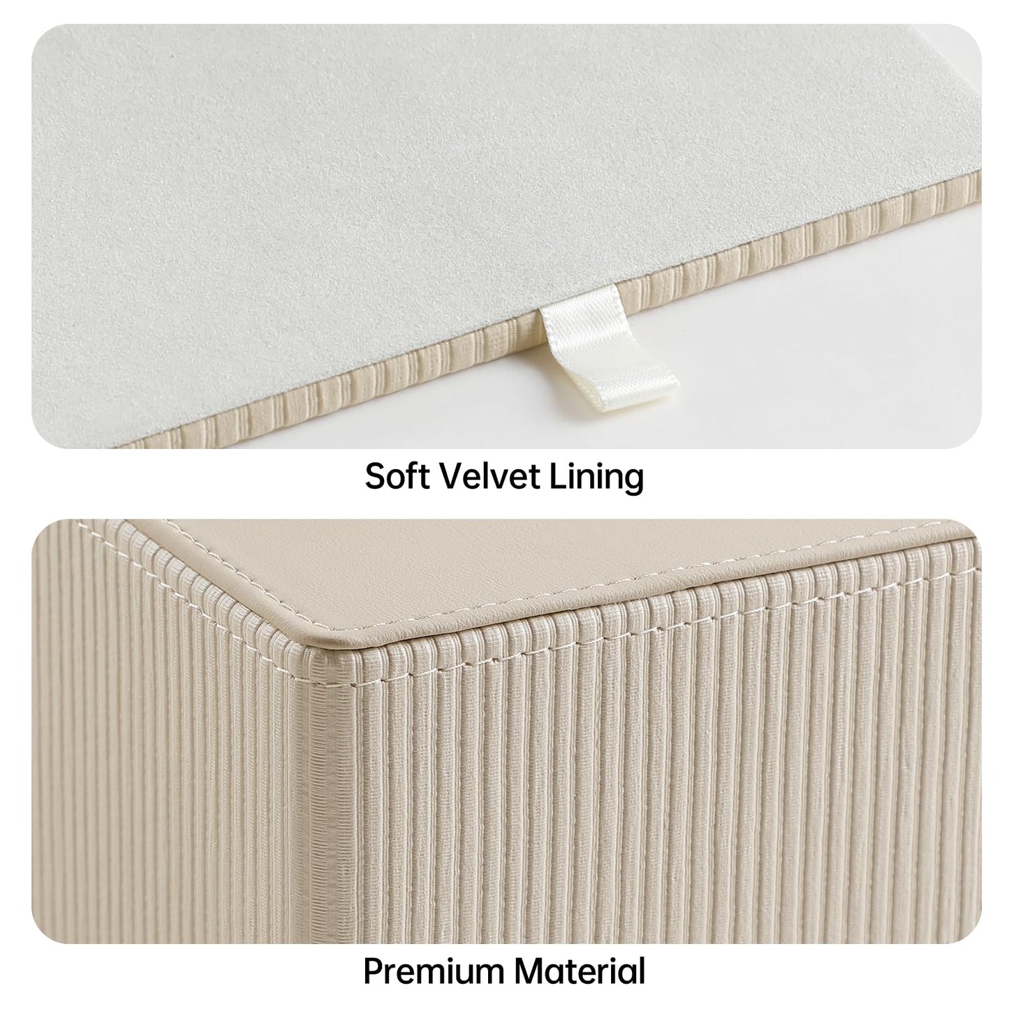 Cretkhp Tissue Box Cover Square with Magnetic Closure, PU Leather Tissue Box Holder for Bathroom NightStands Livingroom, Decorative Modern Square Tissue Holder (Beige)