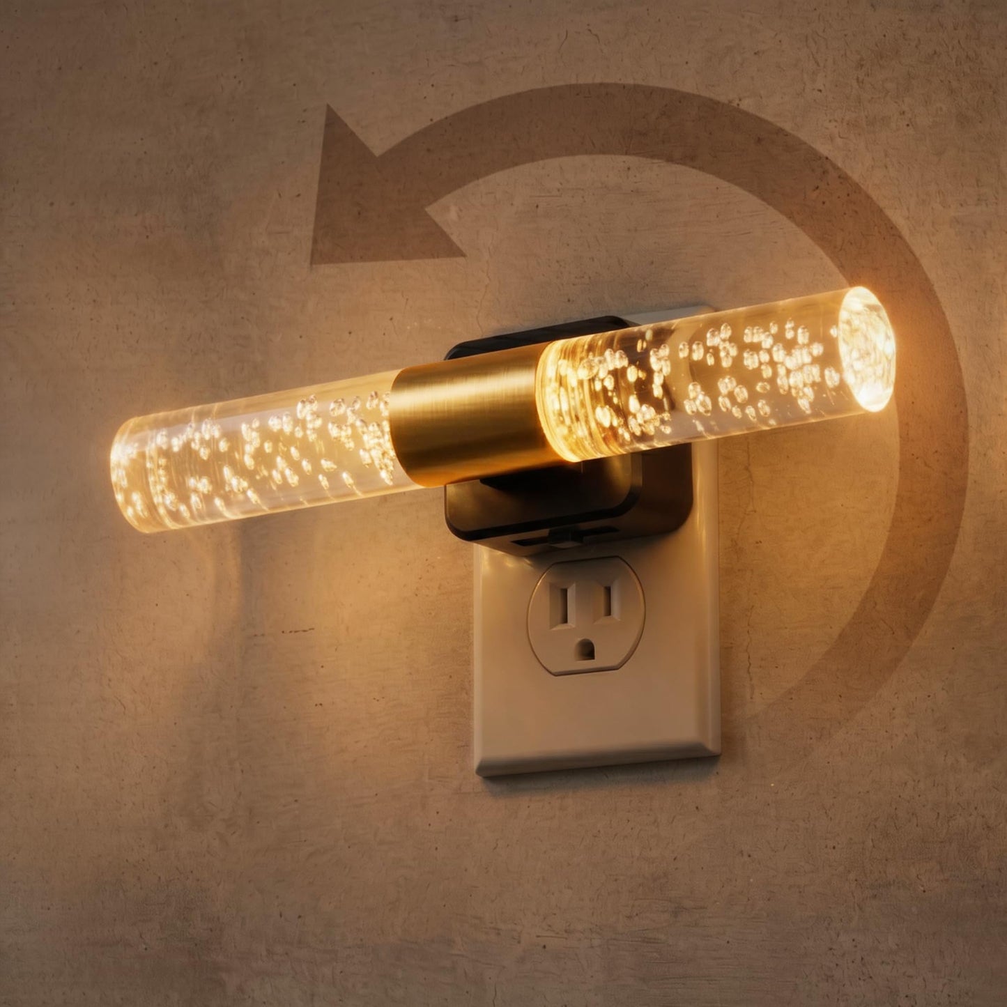 L LOHAS LED Night Light Rotating,[2 Pack] Night Lights Plug into Wall, Auto Light Sensor Nightlight Dimmable 100LM, 3000K Soft Light, LED Acrylic Bubble Nightlight Plug in for Bedroom Bathroom Hallway