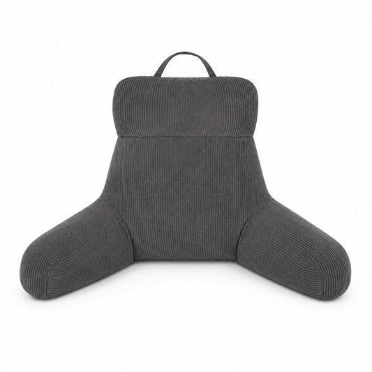 Eastsnow Reading Pillow with Arms, Bed Rest Back Support Pillow for Sitting Up, Large Backrest Cushion for Couch, Sofa or Floor, Ideal for Reading, Relaxing and Lounging at Home (Slate Gray, 18inch)