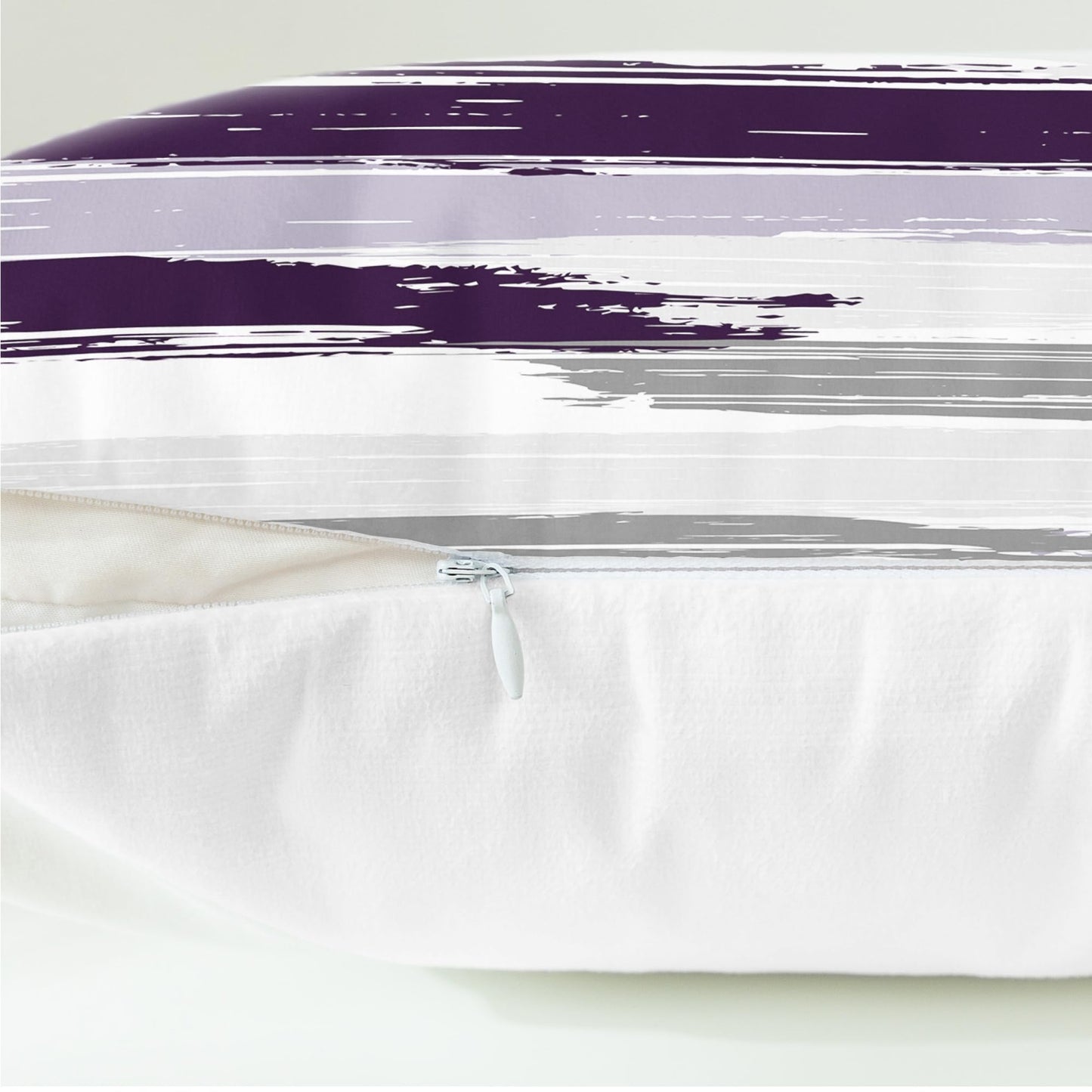 CaliTime Throw Pillow Cases Pack of 2 Cozy Fleece Rock Stone Geometric Texture Decorative Cushion Covers for Couch Bed Sofa Farmhouse Decoration 18 X 18 Inches Deep Purple Grey