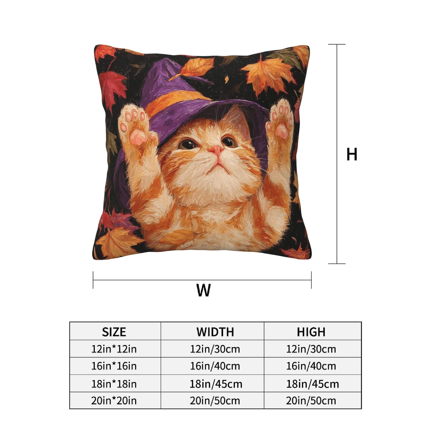 Worltoldb Throw Pillow Covers Set of 4 Decorative Soft Linen Fabric Square Cushion Case for Room Bedroom Sofa Car 18x18 (Halloween Cat, 18 * 18)