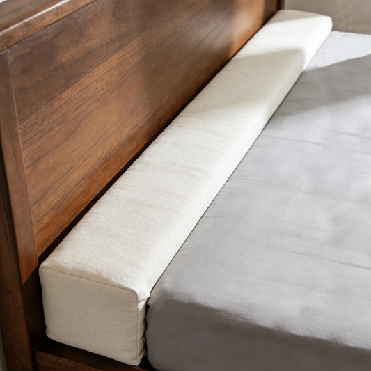 Barpoullar 54x8x4 Inch Headboard Gap Filler with Foam Space Filler Between Bed and Wall Bolster Pillow Bed Gap Filler Full Size, Beige
