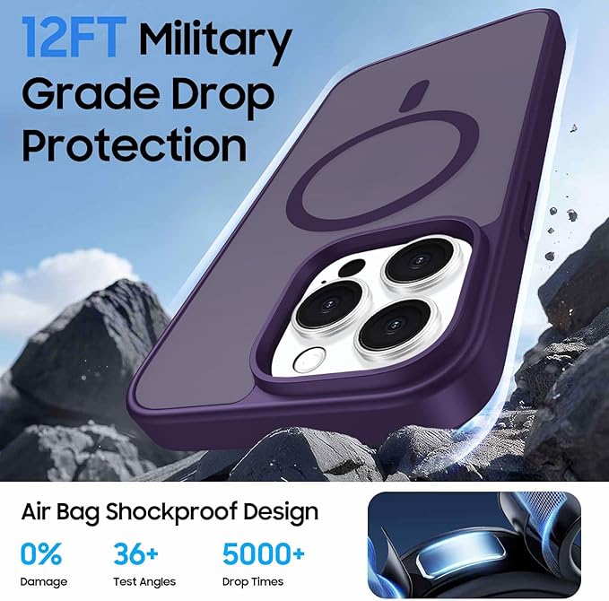 Ntwinro Magnetic for iPhone 13 Pro Max Case (Compatible with MagSafe) with Detachable Wallet & Card Holder for 3 Cards [RFID Blocking] Military Grade Protective Slim Phone Cover, Purple