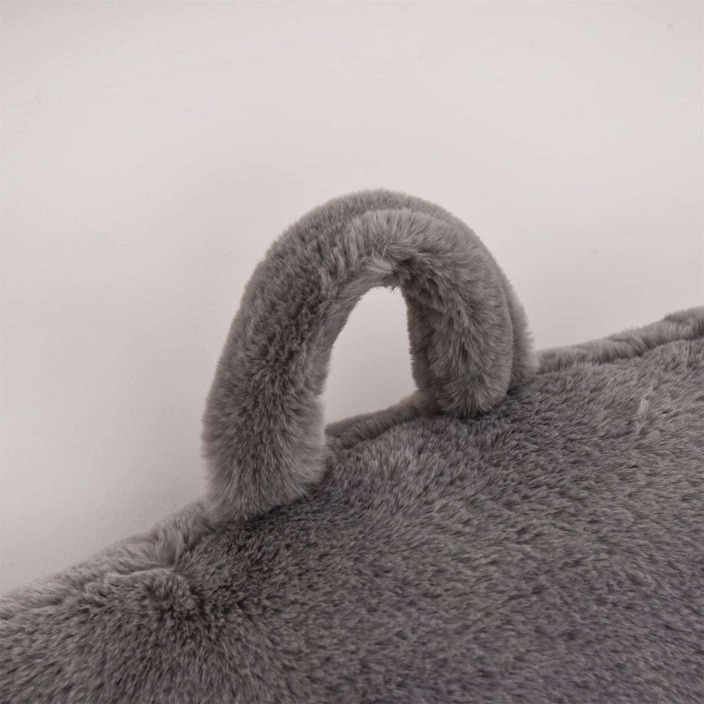 A Nice Night Faux Fur Reading Pillow Bed Wedge Large Adult Children Backrest with Arms Back Support for Sitting Up in Bed / Couch for Bedrest,Gray (Standard)