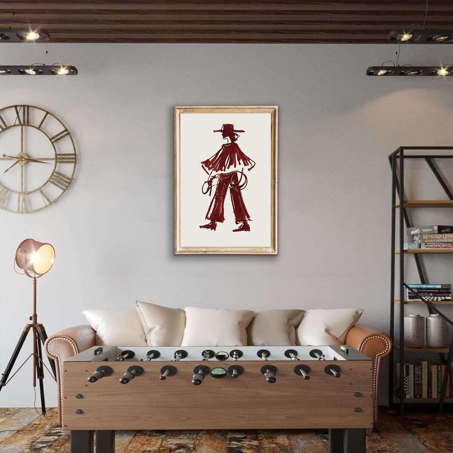 Modern Cowgirl Wall Art Trendy Eclectic Red Wine Cowgirl Poster Neutral Western Cowboys Wall Decor Cowboy Inspired Canvas Art Prints for Home Living Room Bedroom Dorm Office Decoration, Unframed