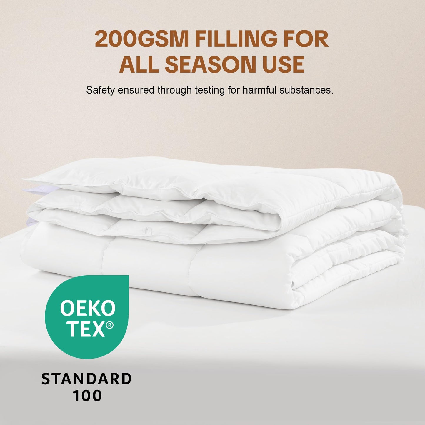 HOMBYS All-Season Wool Blend Comforter, 51% Merino Wool & 49% Fiber Fill, Breathable Soft Duvet Insert with 100% Cotton Shell, Warm & Lightweight Bedding for Year-Round Comfort, King