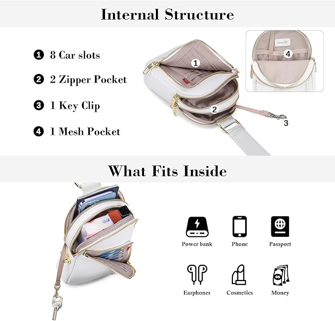 INICAT RFID Blocking Sling Bag Anti Theft Crossbody Bags Women Valentine's Day Gifts Travel Purses Vegan Leather