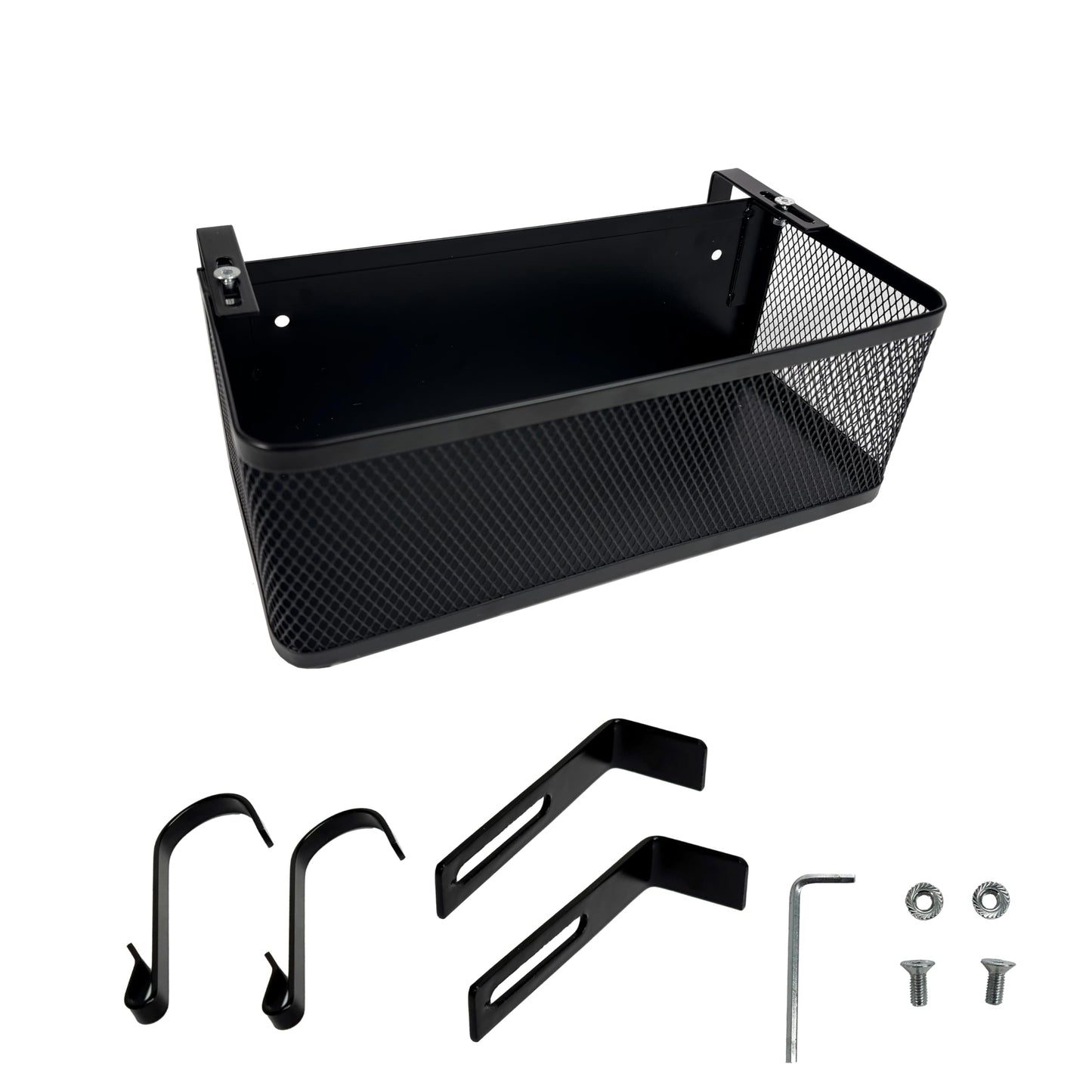 AZSRKRBM Bedside Caddy Shelf with Hook, Bed Shelf Organizer for Bunk Bed, Office Cubicle, Dorm Room, Holder for Phone, Snacks, Books (Black, 11*4.9*3.9 inch)