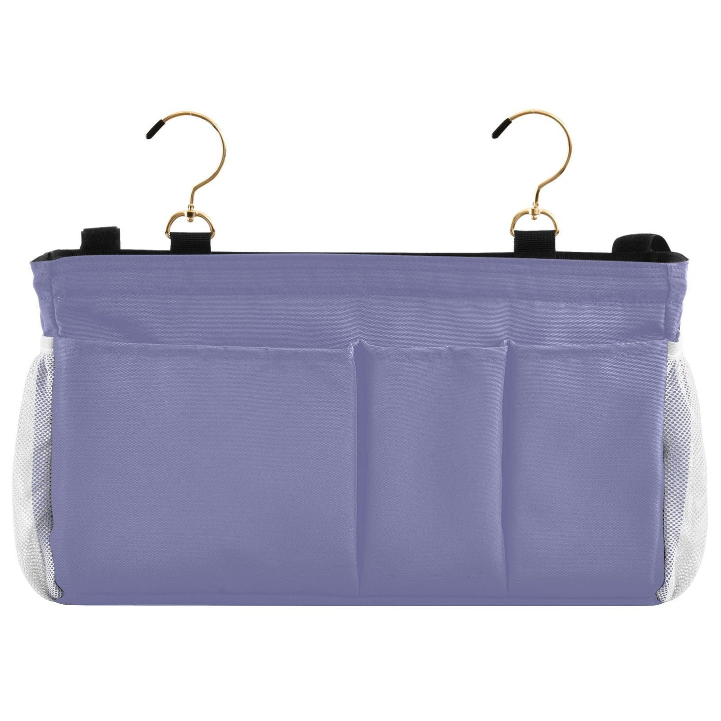 KOPIRIT Purple Bedside Caddy Storage Bag Bedside Organizer for College Dorm Top Bunk Bed Hanging Storage Organizer 6 Pockets with Hooks for Book Glasses Phone Holder