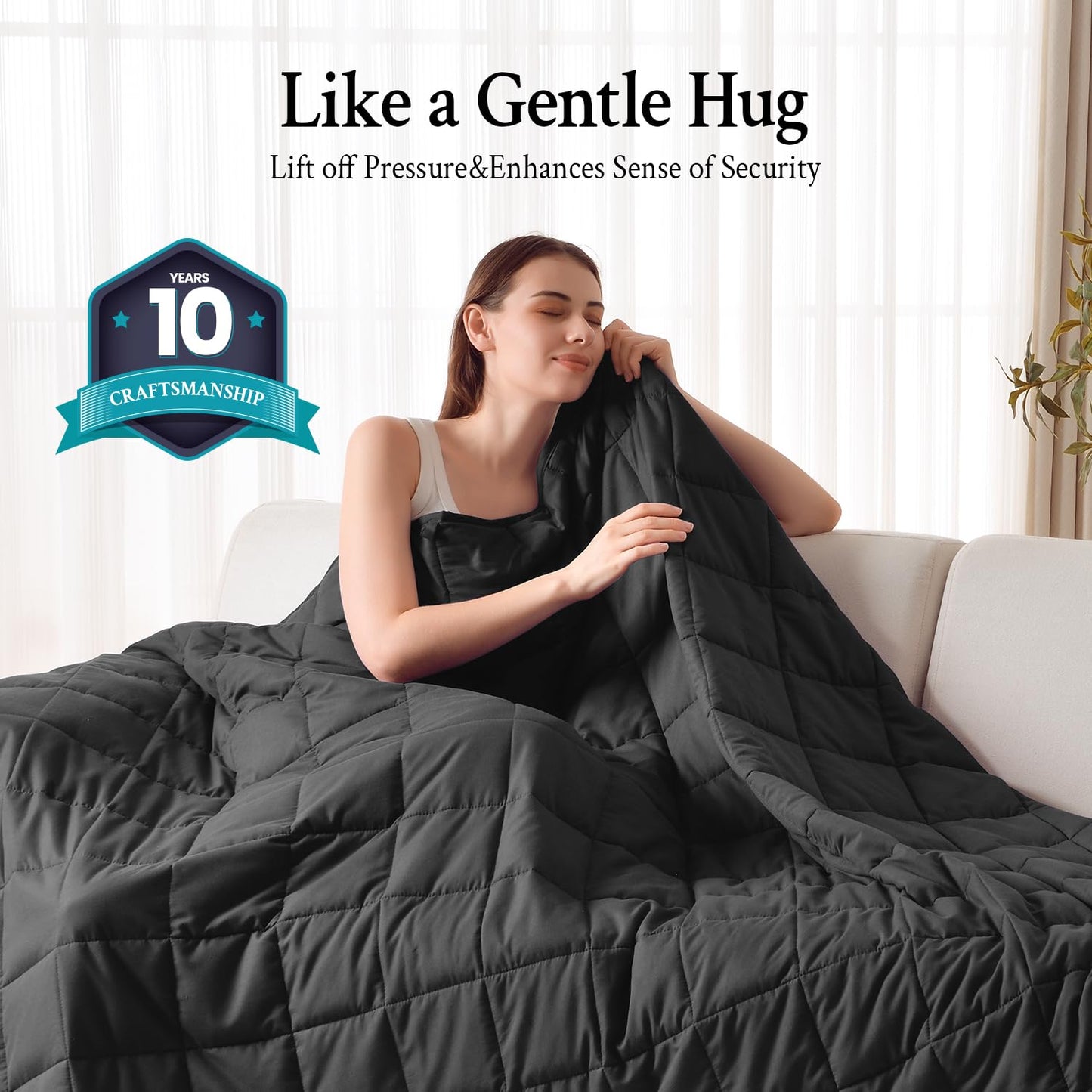 Topblan Weighted Blanket for Adults 20lbs, Soft Cooling Breathable Weighted Throw for Sleeping, Machine Washable Heavy Blanket with Glass Beads for Summer, Sofa Bed, 60"x80" Queen Size