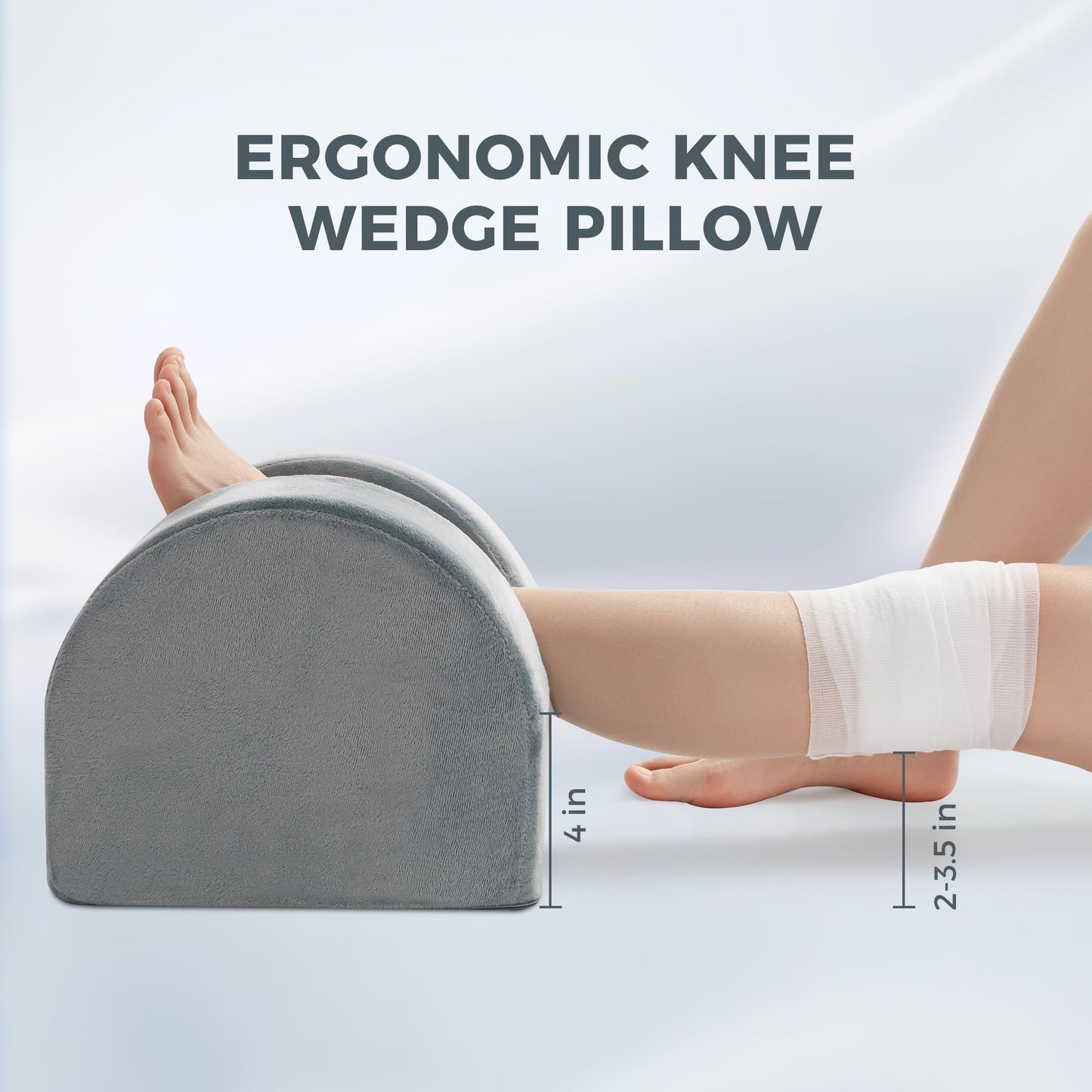 Ganondorf Knee Replacement Pillow Zero Degree Knee Extension Pillow for Post Surgery Recovery, Leg Elevation & Ankle Support for ACL, MCL & Hip Surgery
